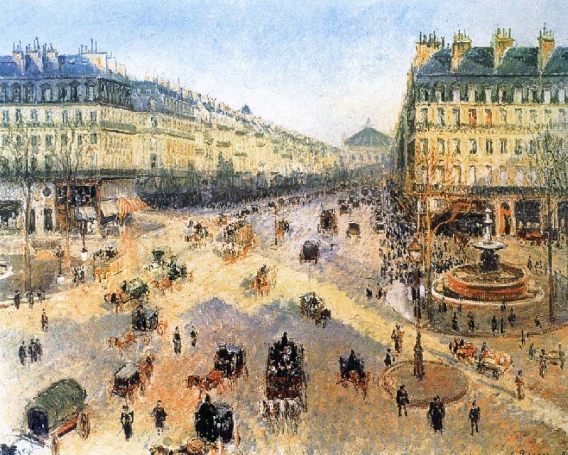 Camille Pissarro Theater Square, the French winter morning